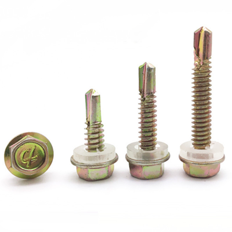 外六角自攻鉆尾螺釘彩鋼瓦自鉆燕尾螺絲釘尖頭木螺釘自攻鉆尾M5.2